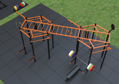 Jaula hexagonal para entrenamiento al aire libre.