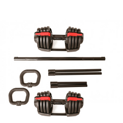 Set 4 em 1 Halteres, Kettlebells e Barra