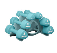 Conjunto de 3 pares de Halteres com suporte 12kg - ZIVA Chic