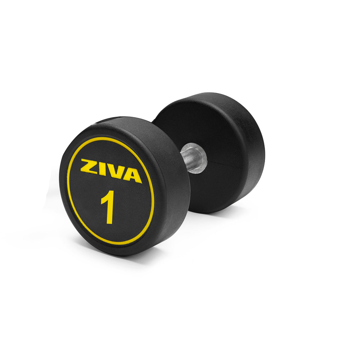 Pair of Round Dumbbells (Black/Yellow) - ZIVA Performance